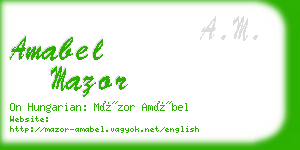 amabel mazor business card